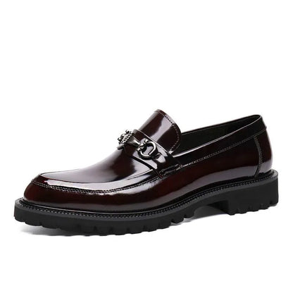 Oscar - Men's Leather Style Loafers Comfort Fit with Buckle Detail