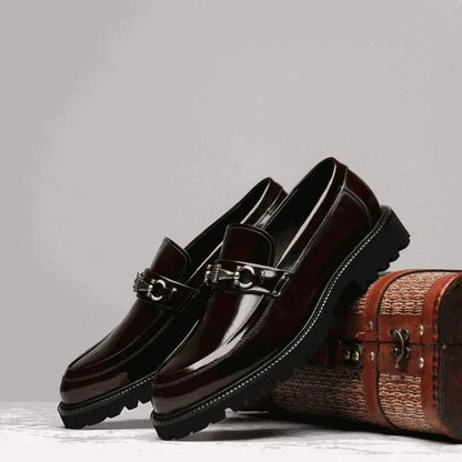 Oscar - Men's Leather Style Loafers Comfort Fit with Buckle Detail