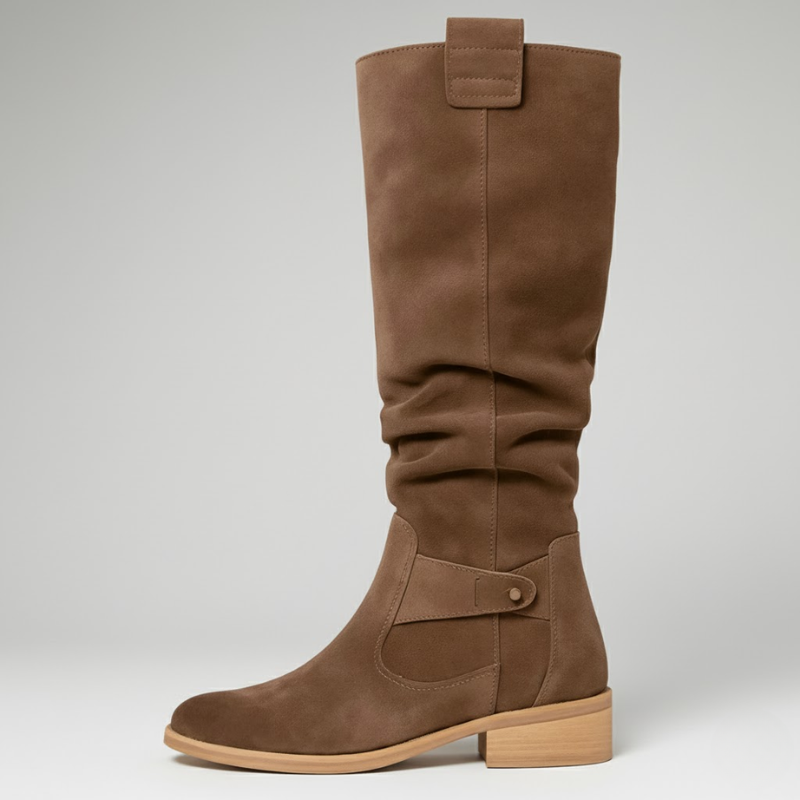 Isabella - Women's Orthopedic Knee High Boots with Buckle Strap Detail