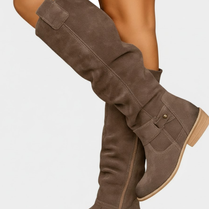 Isabella - Women's Orthopedic Knee High Boots with Buckle Strap Detail