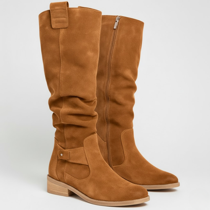 Isabella - Women's Orthopedic Knee High Boots with Buckle Strap Detail