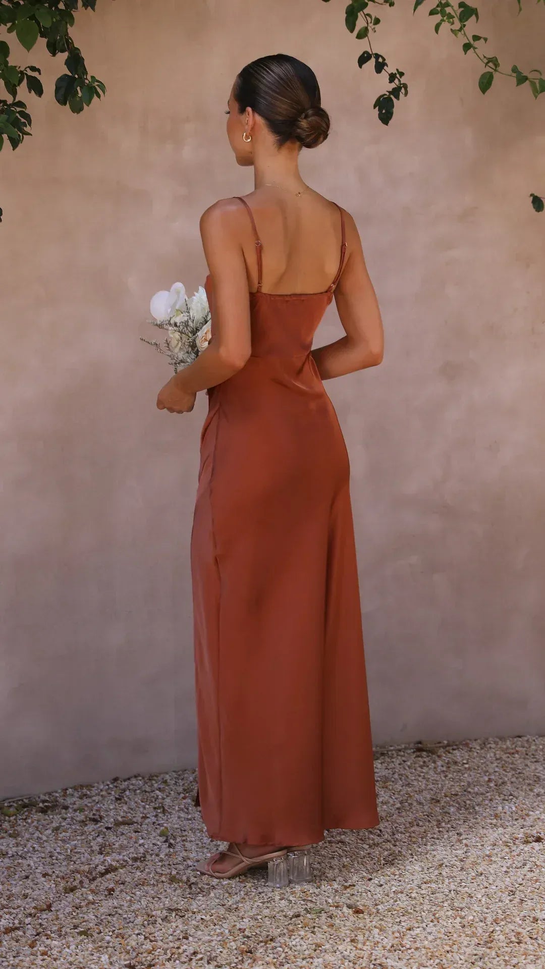 Isabelle - Elegant Women's Wedding Guest Dress with Spaghetti Straps and Thigh Split