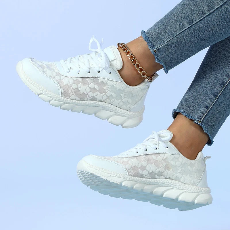 Isla - Casual Women's Orthopedic Trainers with Cushioned Sole and Floral Detail