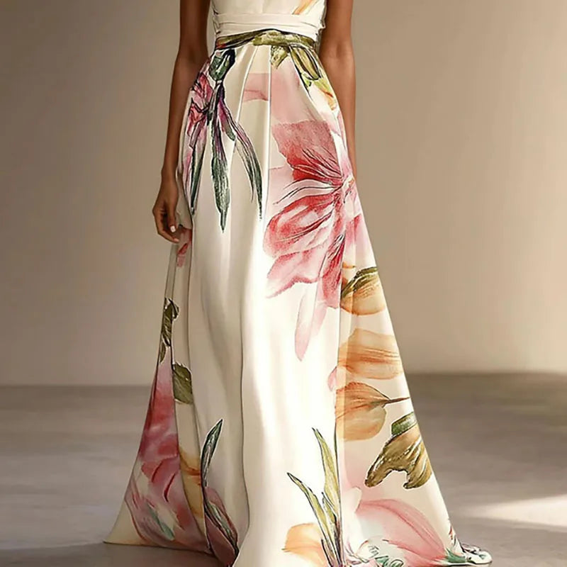 Isla - Formal Women's Wedding Guest Dress with Halter Neckline and Tie Waist