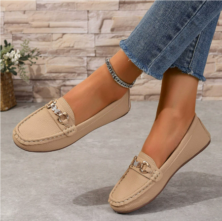 Isla - Women's Casual Comfort Loafers with Chain Hardware