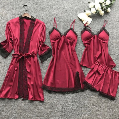 Isla - Women’s luxury matching pyjama set with v neck and contrast trim