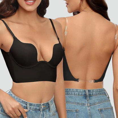Isla - Women’s self supporting backless push up bra with adjustable straps