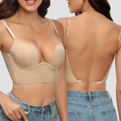 Isla - Women’s self supporting backless push up bra with adjustable straps