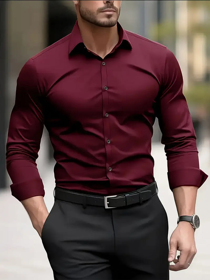 Jack - Casual Men's Breathable Shirt with Button Front and Long Sleeves