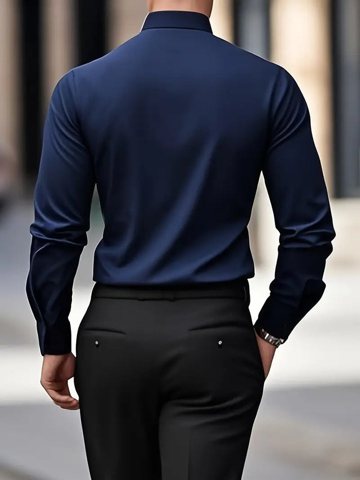 Jack - Casual Men's Breathable Shirt with Button Front and Long Sleeves