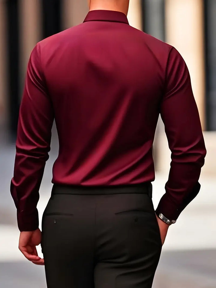 Jack - Casual Men's Breathable Shirt with Button Front and Long Sleeves