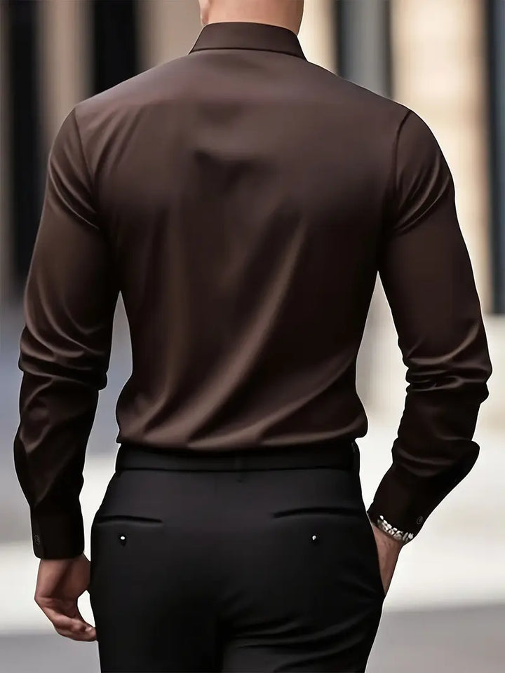Jack - Casual Men's Breathable Shirt with Button Front and Long Sleeves