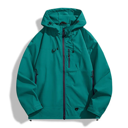 Oliver - Men's Waterproof Rain Jacket with Hooded Design and Zip Pockets