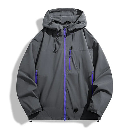 Oliver - Men's Waterproof Rain Jacket with Hooded Design and Zip Pockets