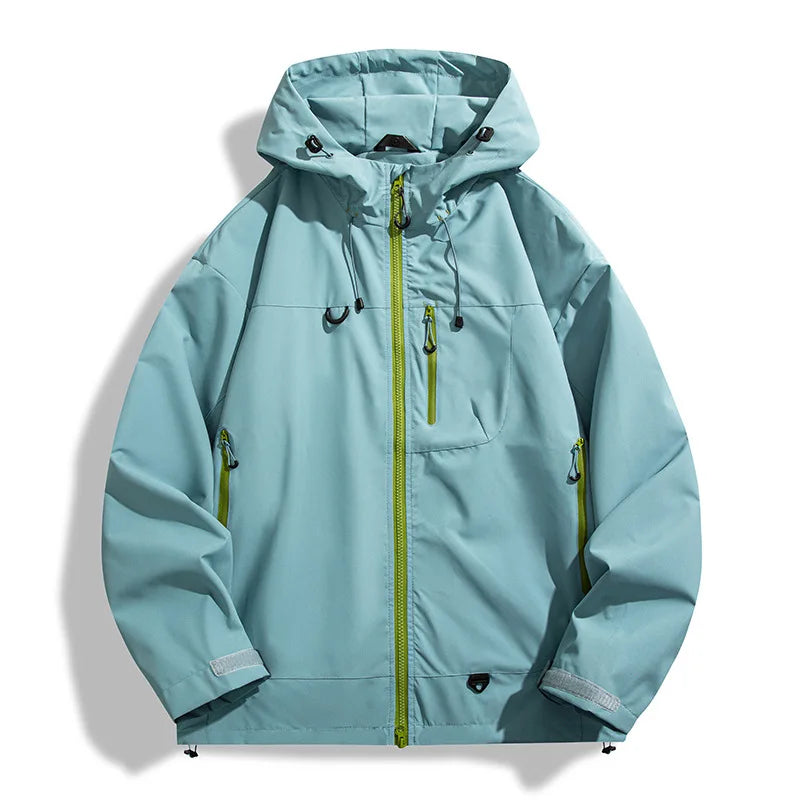 Oliver - Men's Waterproof Rain Jacket with Hooded Design and Zip Pockets