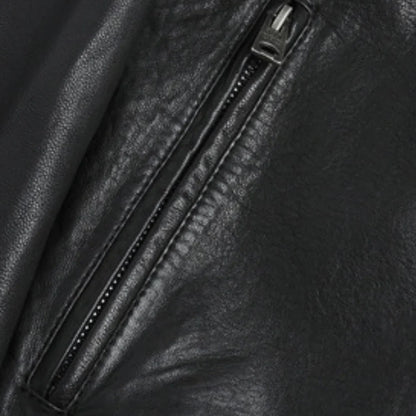 Jack - Men's slim fit biker jacket with stand collar and zip pockets