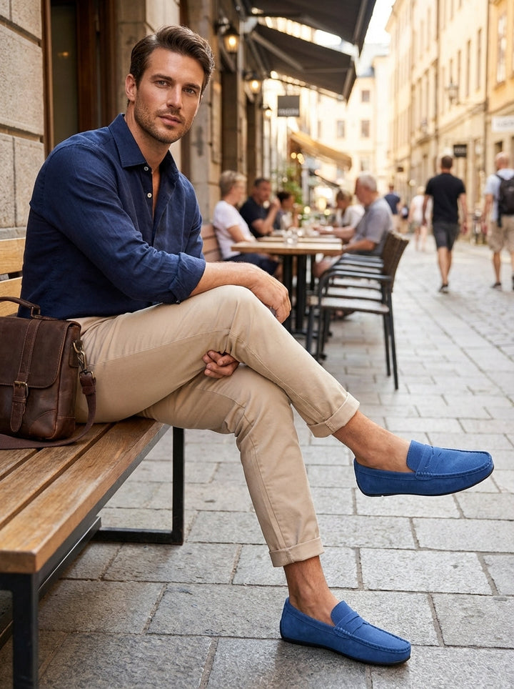 Jack - Relaxed Men's Comfort Loafers with Cushioned Insole and Penny Strap