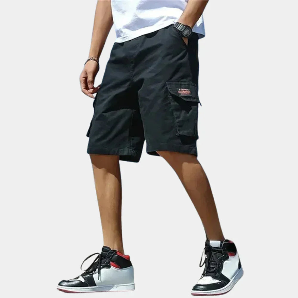 Jacob - Casual Men's Shorts with Cargo Pockets and Elastic Waist