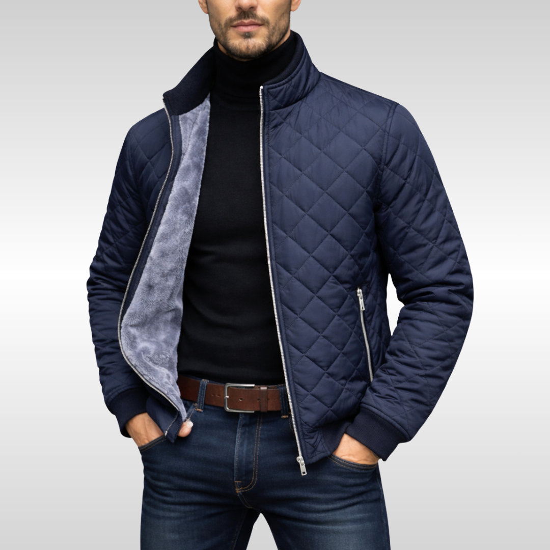 Jacob - Men's Quilted Jacket for Autumn with Fleece Lining and Zip