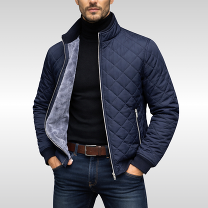 Jacob - Men's Quilted Jacket for Autumn with Fleece Lining and Zip