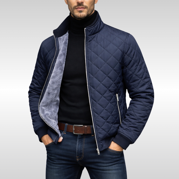 Jacob - Men's Quilted Jacket for Autumn with Fleece Lining and Zip