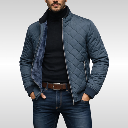 Jacob - Men's Quilted Jacket for Autumn with Fleece Lining and Zip