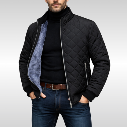 Jacob - Men's Quilted Jacket for Autumn with Fleece Lining and Zip