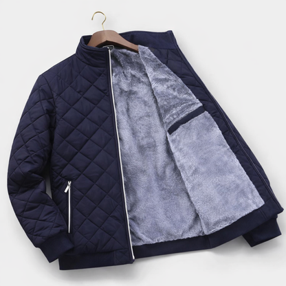 Jacob - Men's Quilted Jacket for Autumn with Fleece Lining and Zip