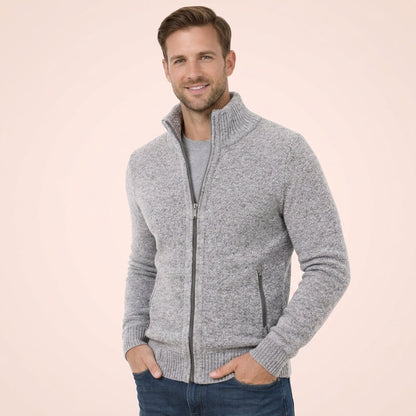Thomas - Men's Knitted Zip Cardigan for Autumn with Stand Collar Design