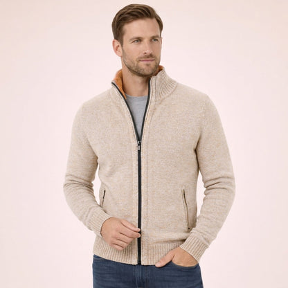 Thomas - Men's Knitted Zip Cardigan for Autumn with Stand Collar Design