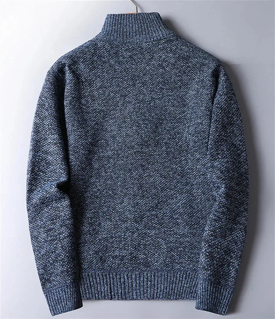 Joseph - Men's smart casual knitted quarter zip jumper with warm lining