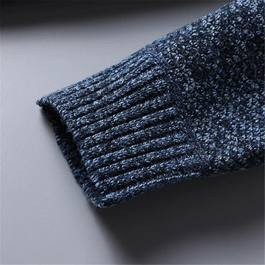 Joseph - Men's smart casual knitted quarter zip jumper with warm lining