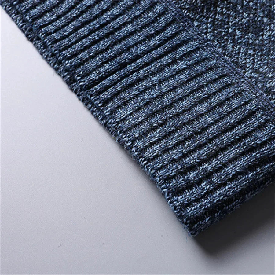 Joseph - Men's smart casual knitted quarter zip jumper with warm lining