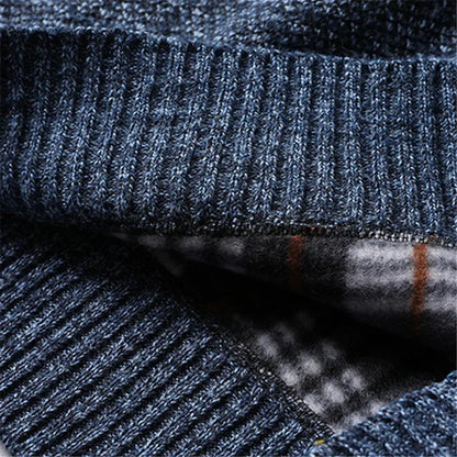 Joseph - Men's smart casual knitted quarter zip jumper with warm lining