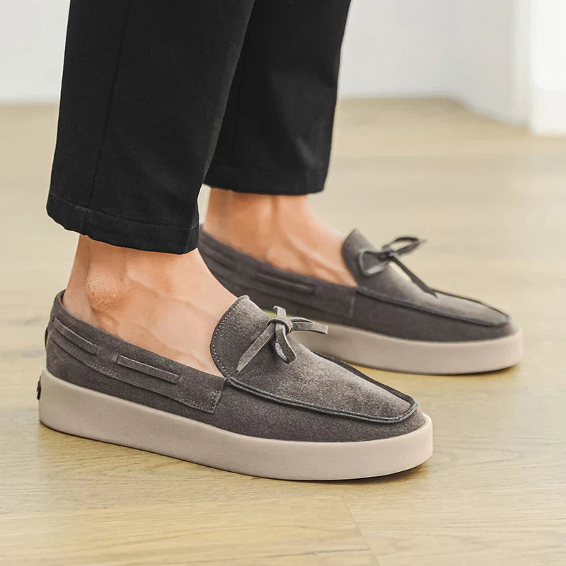 Leo - Casual Men's Orthopedic Loafers with Lace Detail and Chunky Sole
