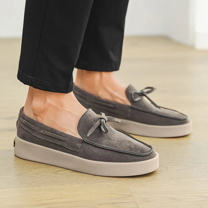 Leo - Casual Men's Orthopedic Loafers with Lace Detail and Chunky Sole