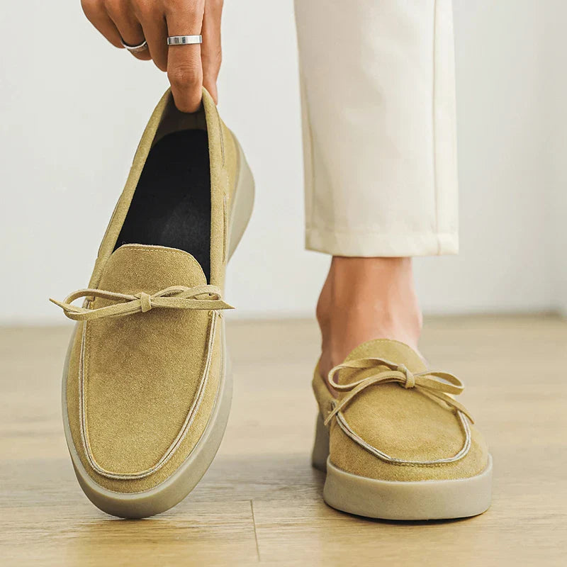 Leo - Casual Men's Orthopedic Loafers with Lace Detail and Chunky Sole