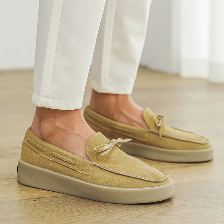 Leo - Casual Men's Orthopedic Loafers with Lace Detail and Chunky Sole