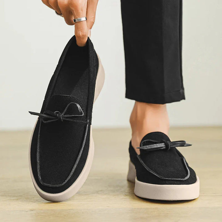 Leo - Casual Men's Orthopedic Loafers with Lace Detail and Chunky Sole