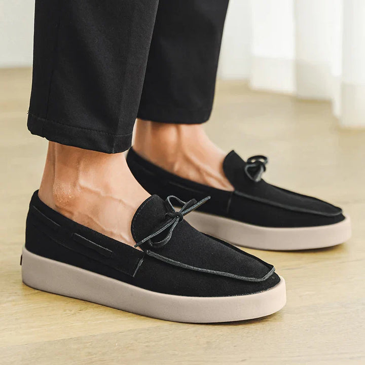 Leo - Casual Men's Orthopedic Loafers with Lace Detail and Chunky Sole