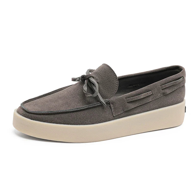 Leo - Casual Men's Orthopedic Loafers with Lace Detail and Chunky Sole