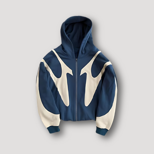 Leo - Men's Oversized Zip Hoodie with Full Zip and Hood