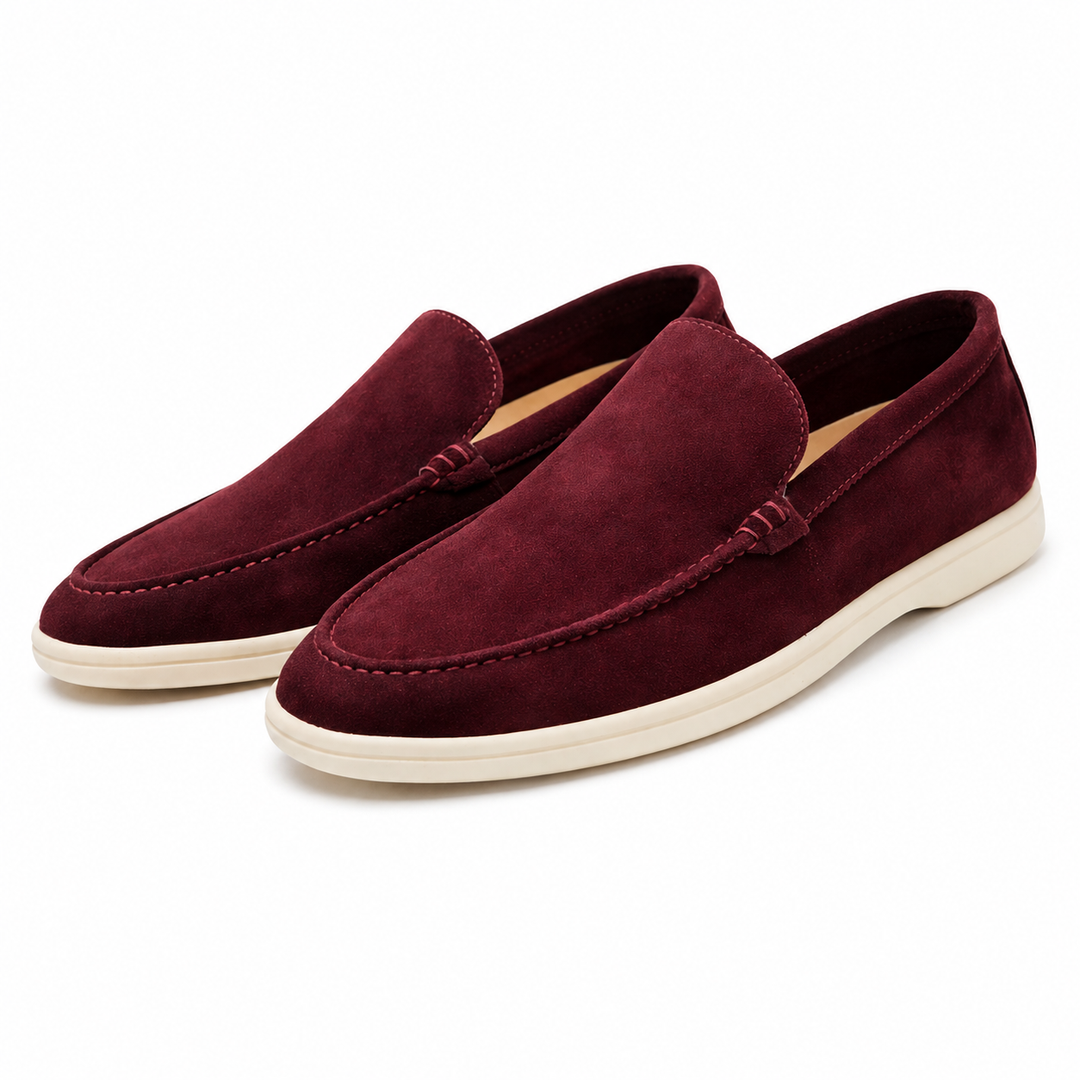 Leo - Relaxed Men's Comfort Loafers with Contrast Sole and Almond Toe