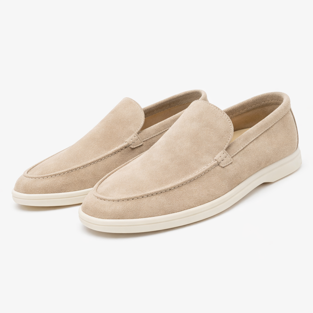 Leo - Relaxed Men's Comfort Loafers with Contrast Sole and Almond Toe