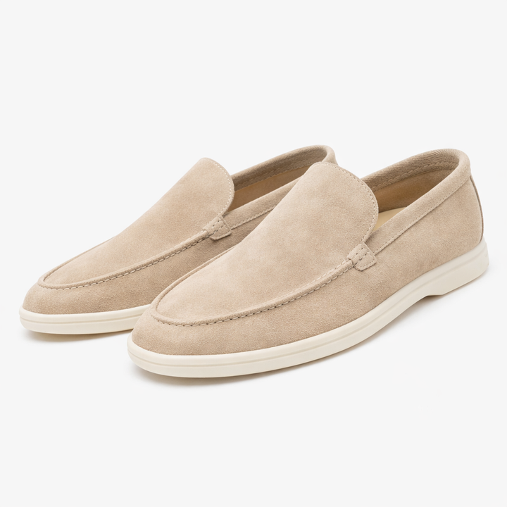 Leo - Relaxed Men's Comfort Loafers with Contrast Sole and Almond Toe