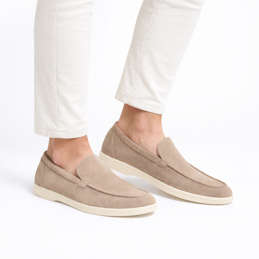 Leo - Relaxed Men's Comfort Loafers with Contrast Sole and Almond Toe