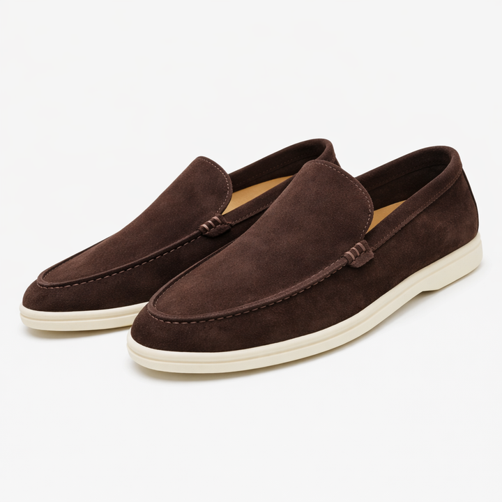 Leo - Relaxed Men's Comfort Loafers with Contrast Sole and Almond Toe