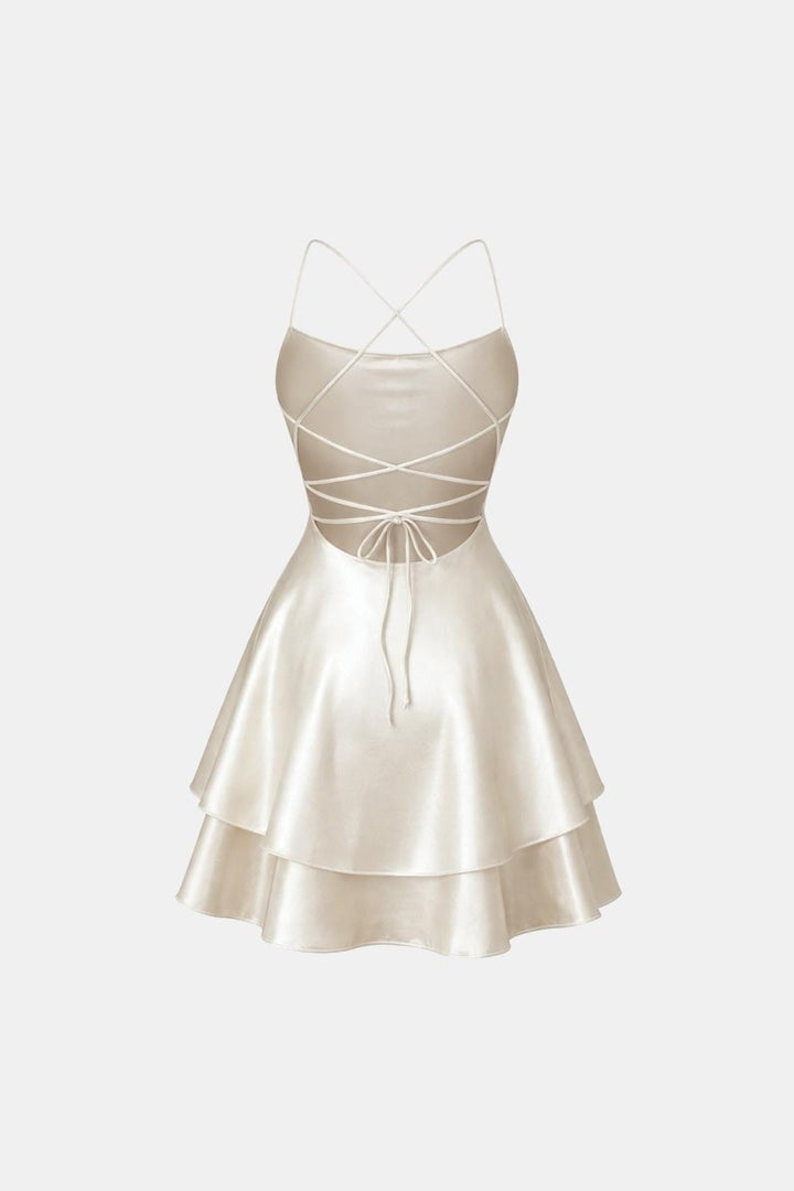 Lily - Flowy Women's Summer Dress with Cowl Neck and Layered Flare Skirt
