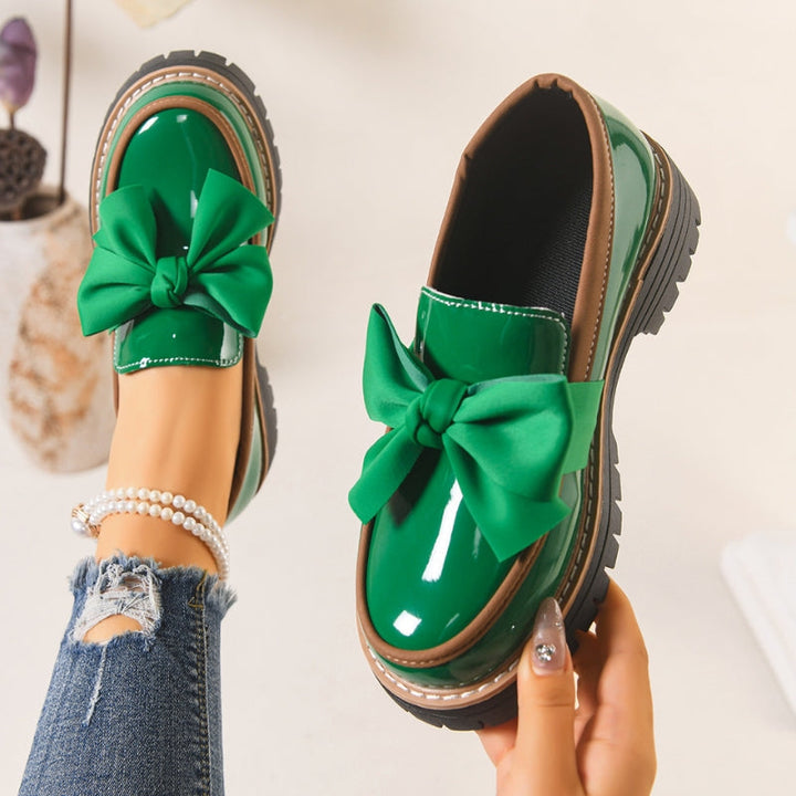 Livia - Chic Women's Orthopedic Loafers with Oversized Bow Detail