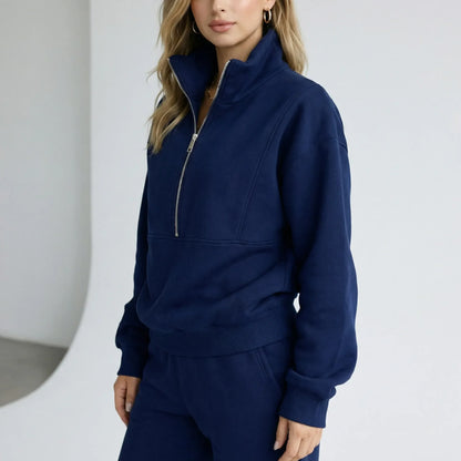 Maisie - Women’s matching lounge set with quarter zip and straight leg